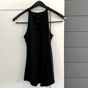 Shein high neck cutout black tank top.